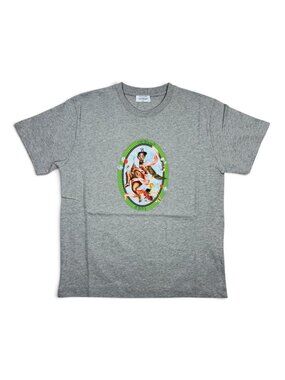 Off-White Heather Gray Cherub Graphic Cotton Crewneck T-Shirt Size Small